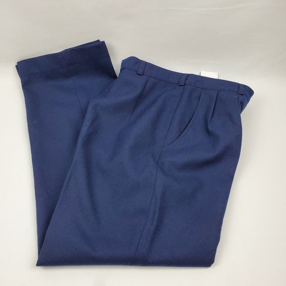 Giorgio Sant'Angelo Womens Pants Pleated Front Straight Leg Blue Sz 6 25x27